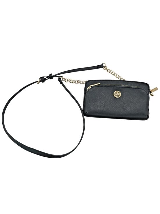 Anne Klein Handbags - Anne Klein Black Crossbody Bag Gold Chain Strap Small Purse Wallet Travel Organi